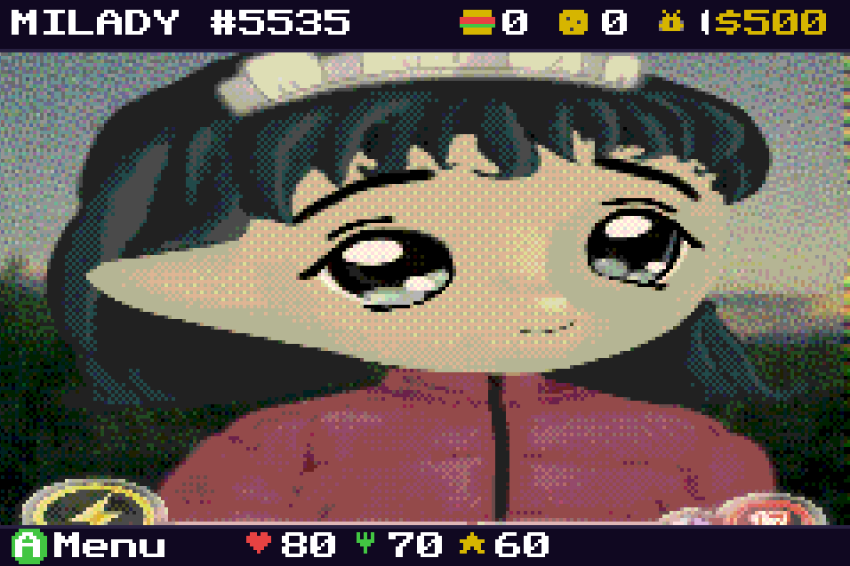Miladygotchi gameplay screenshot